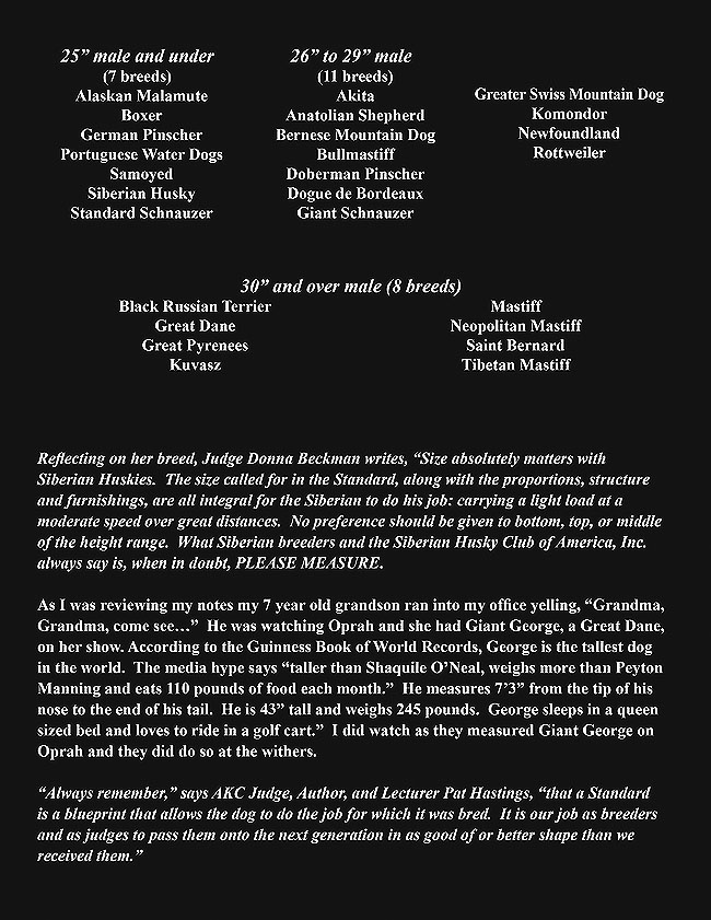 Size Matters article by Christie Smith, pg 3